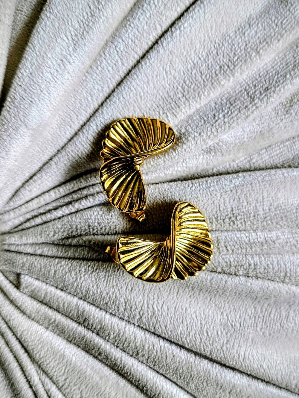 Gold Plated Stainless Steel Shell-Style Earrings
